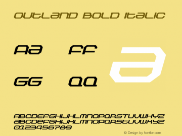 Outland Bold Italic Version 1.00 May 24, 2016, initial release图片样张