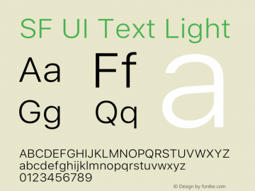 SF UI Text Light 12.0d0e2图片样张