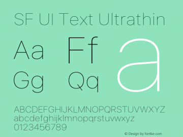 SF UI Text Ultrathin 12.0d0e3图片样张