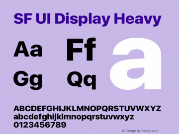SF UI Display Heavy 12.0d0e2 Font Sample