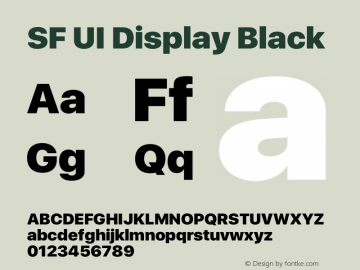 SF UI Display Black 12.0d0e2 Font Sample