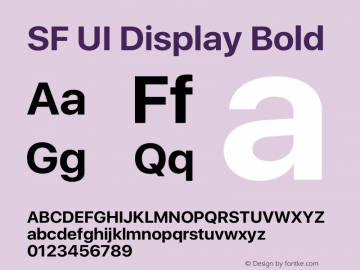 SF UI Display Bold 12.0d0e2 Font Sample