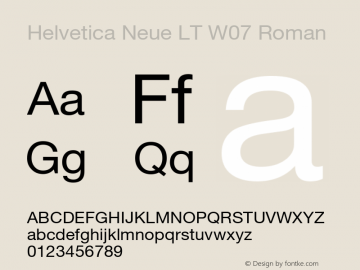 Helvetica Neue LT W07 Roman Version 1.00图片样张