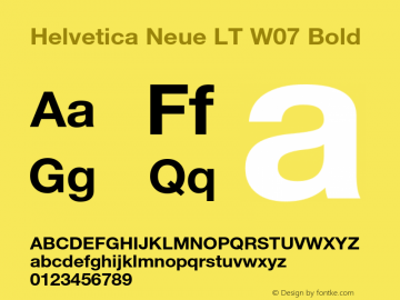 Helvetica Neue LT W07 Bold Version 1.00 Font Sample
