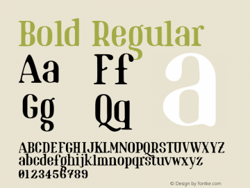 Bold Regular Version 1.0 Font Sample