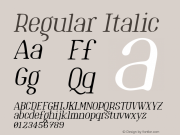 Regular Italic Version 1.0图片样张