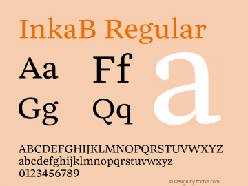 InkaB Regular Version 001.000;com.myfonts.easy.carnoky.inka.b-text-regular.wfkit2.version.4qML图片样张