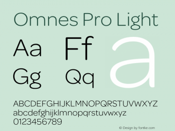 Omnes Pro Light Version 1.000图片样张