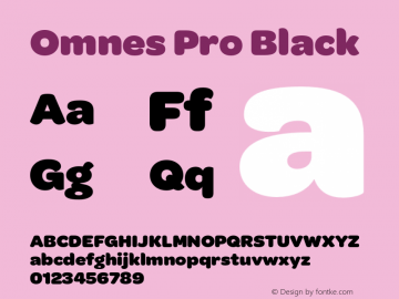 Omnes Pro Black Version 1.000 Font Sample
