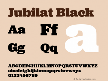 Jubilat Black Version 1.000 Font Sample