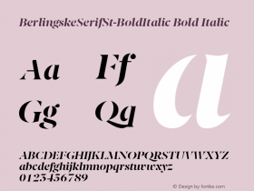 BerlingskeSerifSt-BoldItalic Bold Italic Version 1.001图片样张