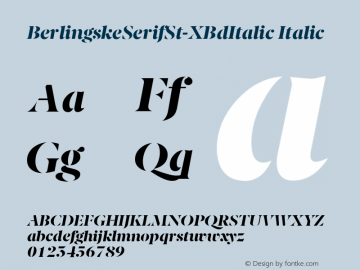 BerlingskeSerifSt-XBdItalic Italic Version 1.001图片样张