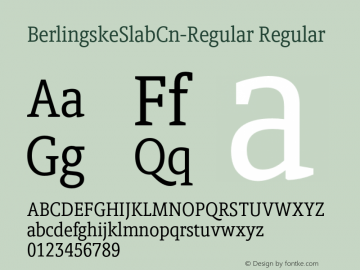 BerlingskeSlabCn-Regular Regular Version 1.003 Font Sample