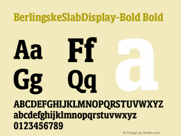 BerlingskeSlabDisplay-Bold Bold Version 1.003 Font Sample