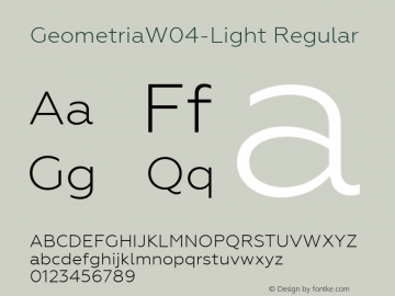 GeometriaW04-Light Regular Version 1.10 Font Sample