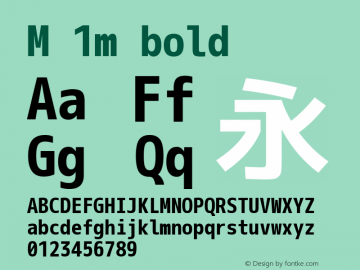 M 1m bold Version 1.018 Font Sample