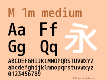 M 1m medium Version 1.018 Font Sample