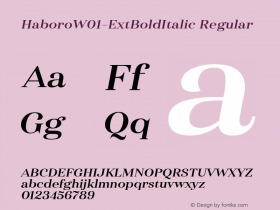 HaboroW01-ExtBoldItalic Regular Version 1.00图片样张