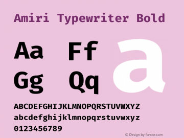 Amiri Typewriter Bold Version 1.0 ; ttfautohint (v1.5.10-5e6f)图片样张