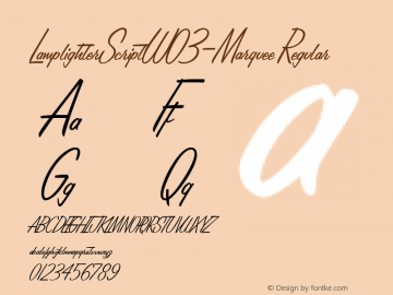 LamplighterScriptW03-Marquee Regular Version 1.00 Font Sample