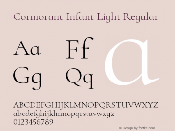 Cormorant Infant Light Regular Version 2.006 Font Sample