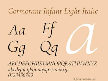 Cormorant Infant Light Italic Version 2.006 Font Sample