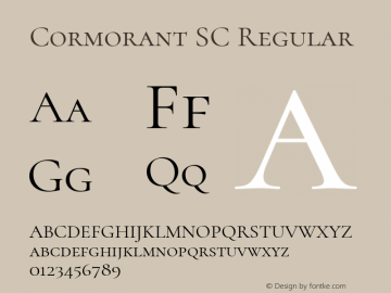 Cormorant SC Regular Version 2.006图片样张