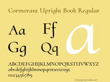 Cormorant Upright Book Regular Version 2.006 Font Sample