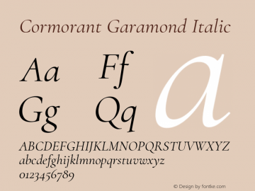 Cormorant Garamond Italic Version 2.006图片样张