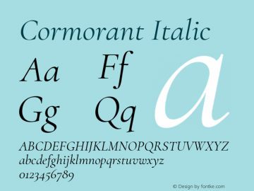 Cormorant Italic Version 2.006图片样张