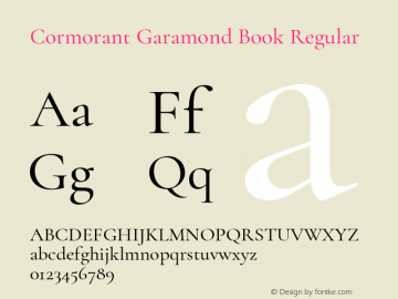 Cormorant Garamond Book Regular Version 2.006图片样张