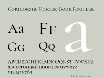 Cormorant Unicase Book Regular Version 2.006 Font Sample