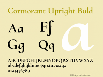 Cormorant Upright Bold Version 2.006;PS 002.006;hotconv 1.0.88;makeotf.lib2.5.64775 Font Sample