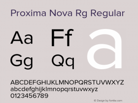 Proxima Nova Rg Regular Version 1.101;PS 001.001;hotconv 1.0.38图片样张