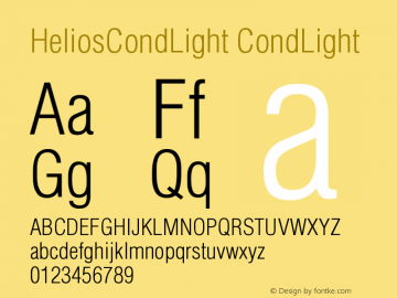 HeliosCondLight CondLight Version 001.001 Font Sample