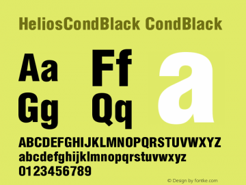 HeliosCondBlack CondBlack Version 004.001 Font Sample
