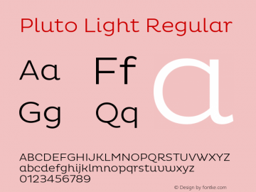 Pluto Light Regular Version 1.000图片样张