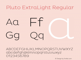 Pluto ExtraLight Regular Version 1.000 Font Sample