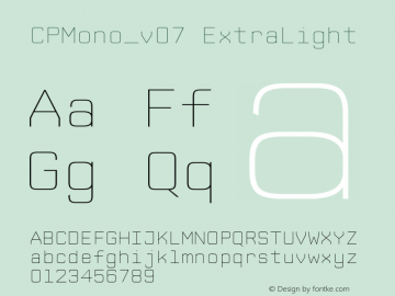 CPMono_v07 ExtraLight Version 1.000 2006 initial release Font Sample