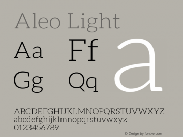 Aleo Light Version 1.2.2 Font Sample