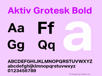 Aktiv Grotesk Bold Version 1.002图片样张