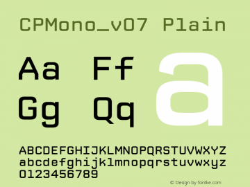 CPMono_v07 Plain Version 1.000 2006 initial release图片样张