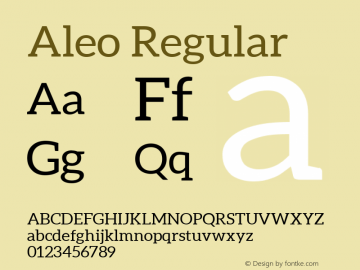 Aleo Regular Version 1.1 Font Sample