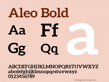 Aleo Bold Version 1.2.2 Font Sample