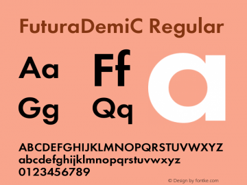 FuturaDemiC Regular OTF 1.0;PS 001.000;Core 116;AOCW 1.0 161图片样张