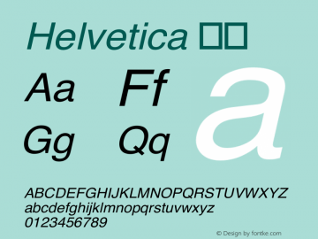 Helvetica 斜体 6.0d7e1 Font Sample