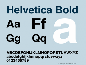 Helvetica Bold 1.0 Font Sample