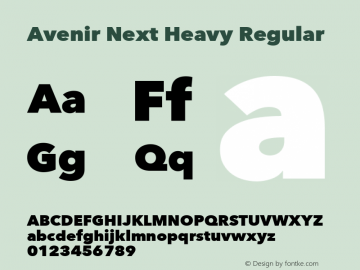 Avenir Next Heavy Regular 8.0d5e5 Font Sample