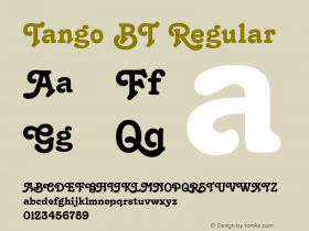 Tango BT Regular mfgpctt-v4.4 Jan 1 1999 Font Sample