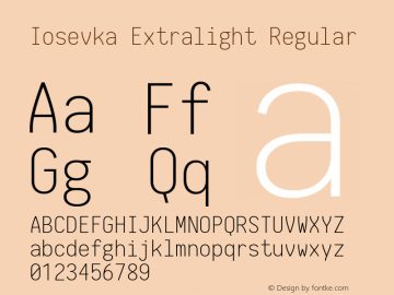 Iosevka Extralight Regular 1.8.5图片样张